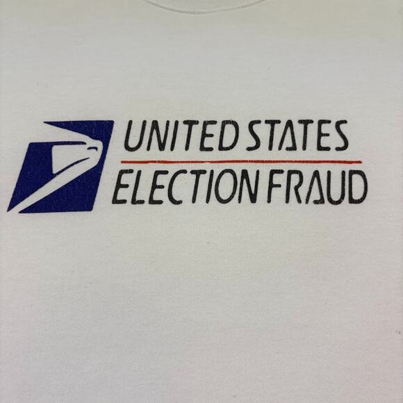 United States Election Fraud USPS Logo Graphic Crewneck Sweatshirt White Size XL - Picture 4 of 8